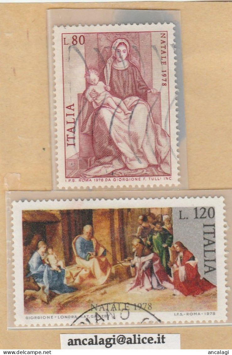 USATI ITALIA 1978 - Ref.0400A "NATALE" Serie Di 2 Val. - - 1971-80: Afgestempeld