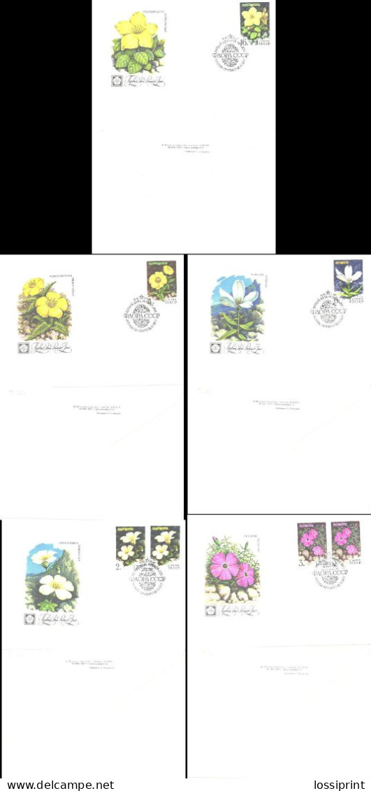 Soviet Union:Russia:USSR:FDC Covers Serie Flowers, 1977 - FDC