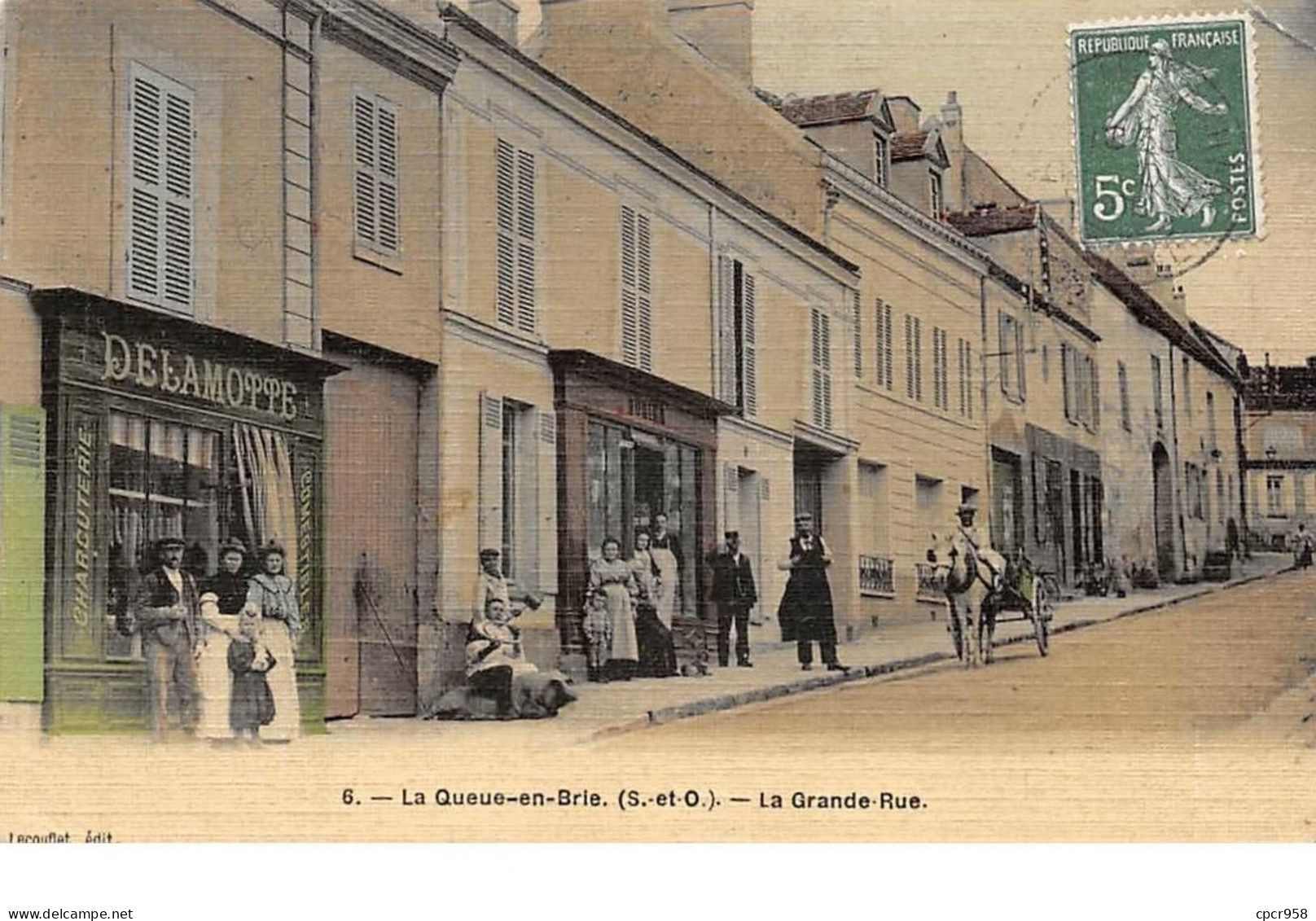 94 . N°100373 . La Queue En Brie . La Grande Rue . Carte Toilé - La Queue En Brie