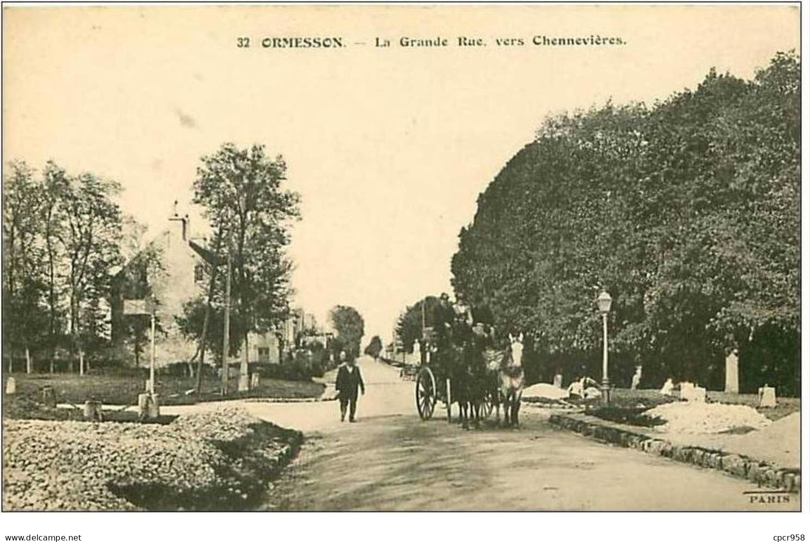 94.ORMESSON.LA GRANDE RUE VERS CHENNEVIERES - Ormesson Sur Marne