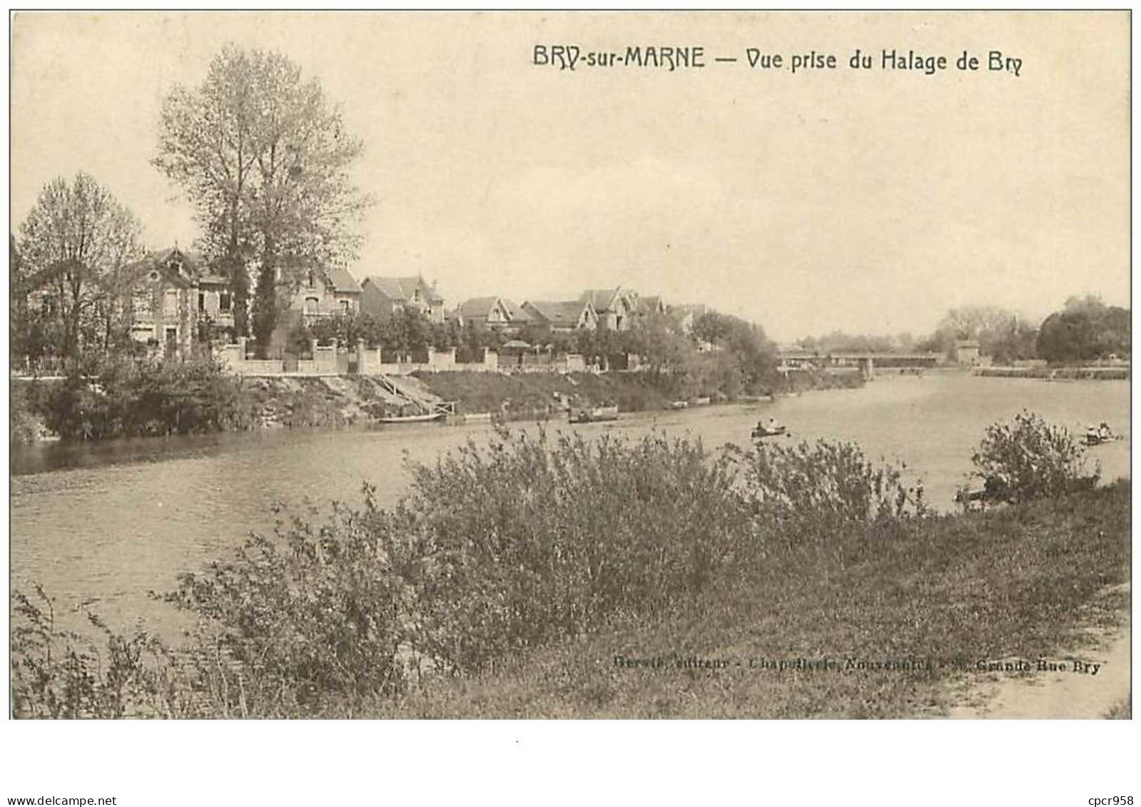 94.BRY SUR MARNE.n°11901.VUE PRISE DU HALAGE DE BRY - Bry Sur Marne