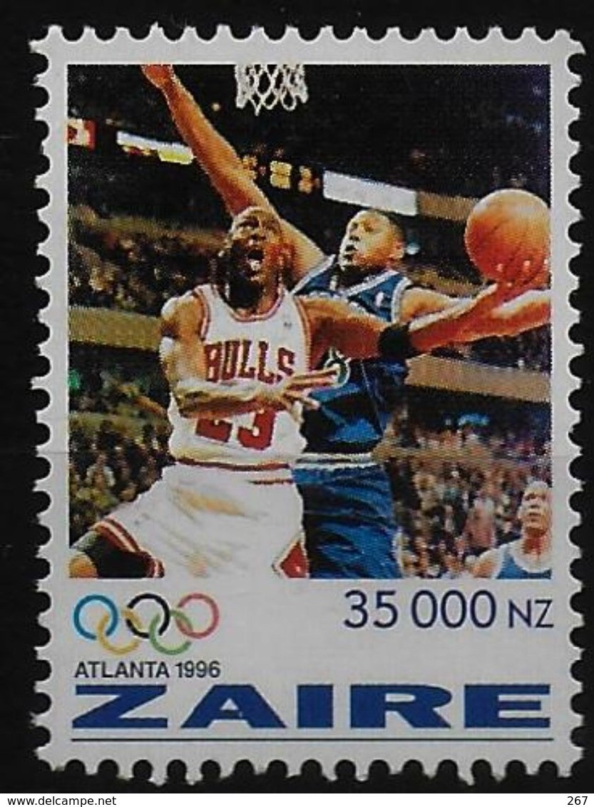 ZAIRE N° 1421  * *   ( Cote 3.50e ) Jo 1996  Basket - Basketball