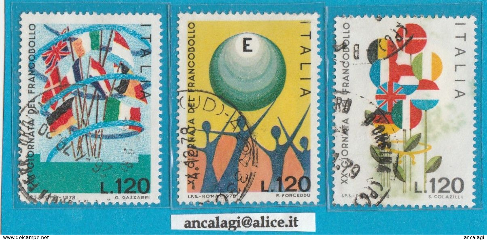 USATI ITALIA 1978 - Ref.0401 "GIORNATA DEL FRANCOBOLLO" Serie Di 3 Val. - - 1971-80: Oblitérés