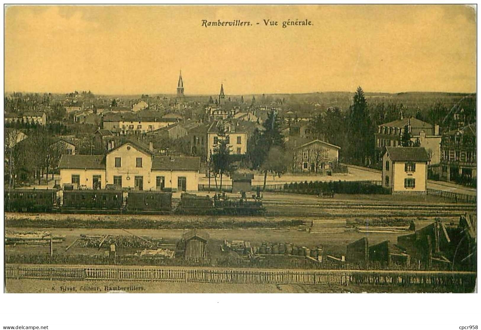 88.RAMBERVILLERS.n°29848.VUE GENERALE.GARE ET TRAIN - Rambervillers