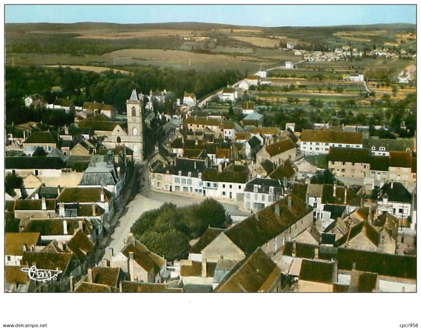 89.COULANGES-SUR-YONNE.n°60.VUE AERIENNE.CPSM - Coulanges Sur Yonne