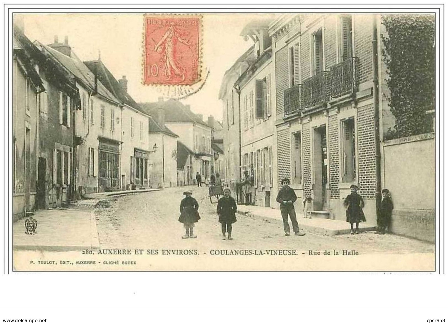 89.COULANGES LA VINEUSE.AUXERRE ET SES ENVIRONS.RUE DE LA HALLE - Coulanges La Vineuse