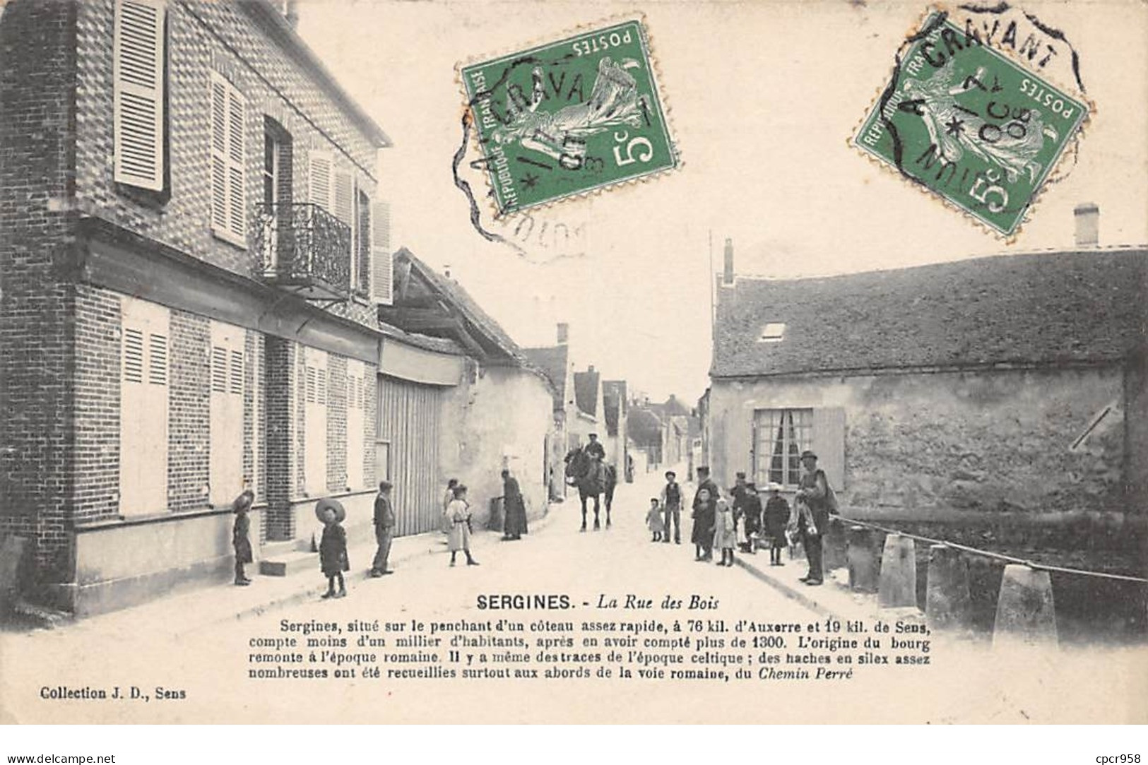 89 .n°110507 .  Sergines . La Rue Des Bois . - Sergines