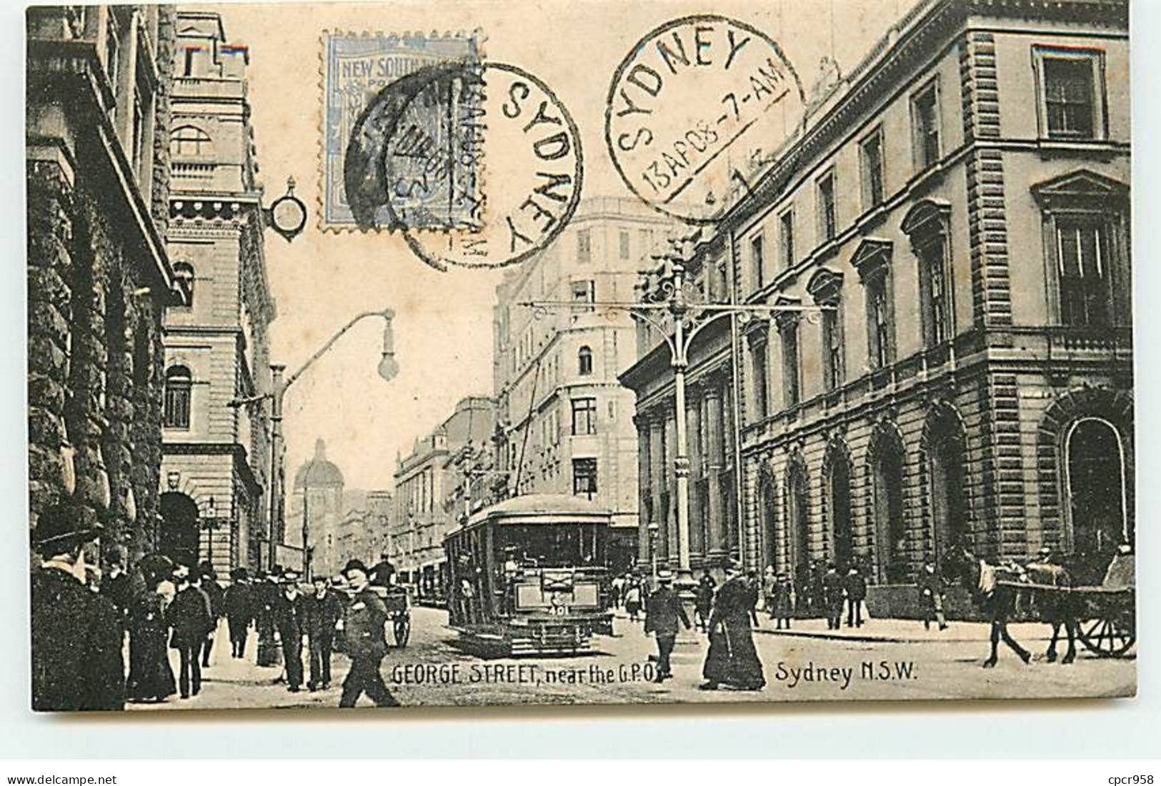 Australie - N°79819 - SYDNEY - George Street, Near The G.P.O. - Tramway - AFFRANCHISSEMENT DE COMPLAISANCE - Sydney