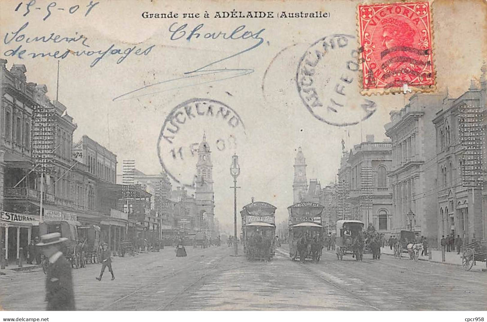 Australie - N°78845 - ADELAIDE - Grande Rue à Adélaide - AFFRANCHISSEMENT DE COMPLAISANCE - Adelaide