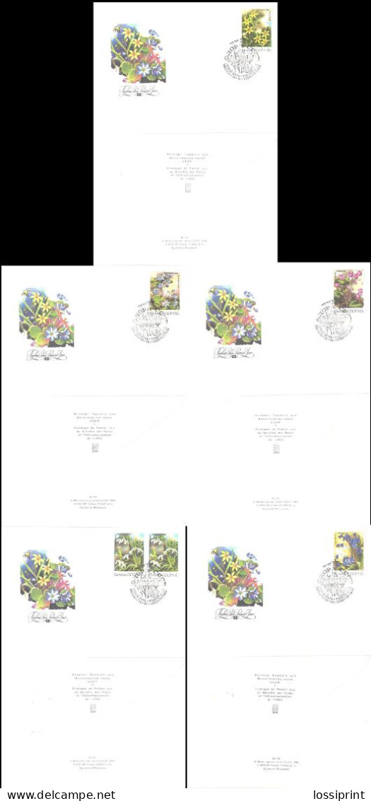 Soviet Union:Russia:USSR:FDC Covers Serie Flowers, 1983 - FDC