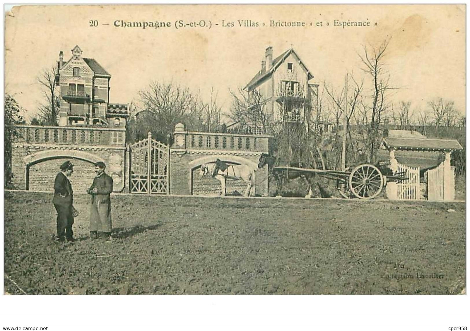 95.CHAMPAGNE.n°30559.LES VILLAS "BRICTONNE" ET "ESPERANCE".PLIE IMPORTANT - Champagne Sur Oise