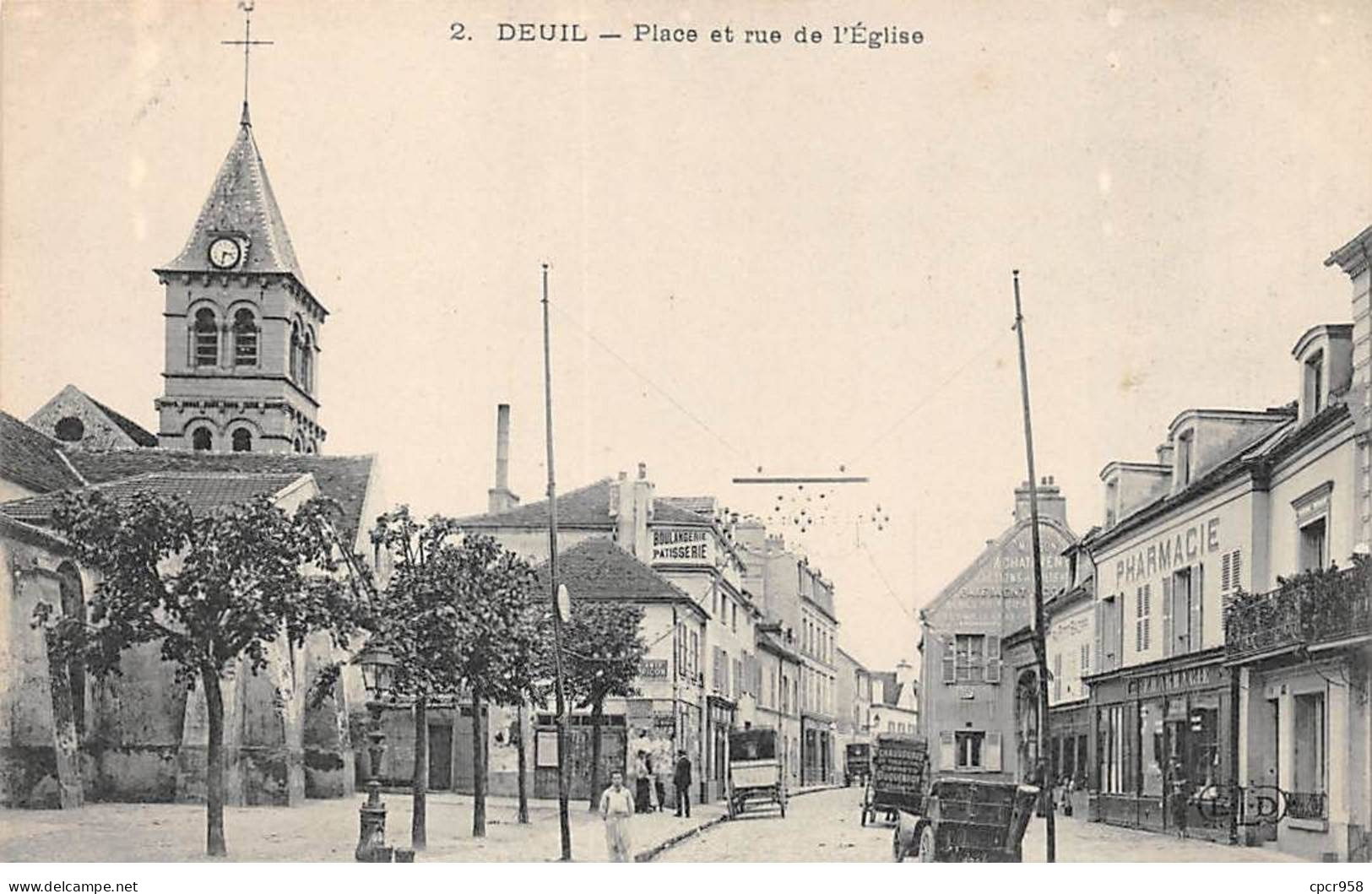 95.AM19303.Deuil.N°2.Place Et Rue De L'église - Deuil La Barre