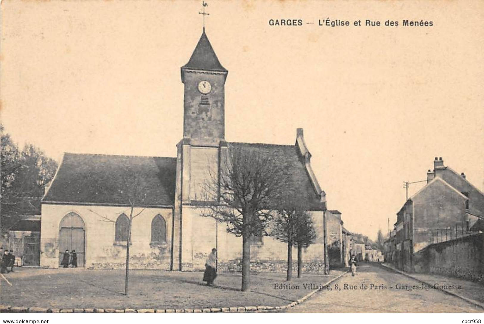 95.AM17882.Garges.Eglise Et Rue Des Menées - Garges Les Gonesses