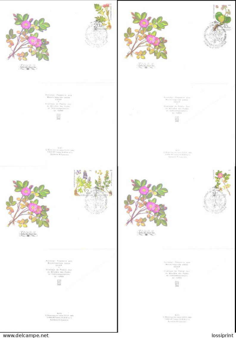 Soviet Union:Russia:USSR:FDC Covers Serie Flowers, 1985 - FDC
