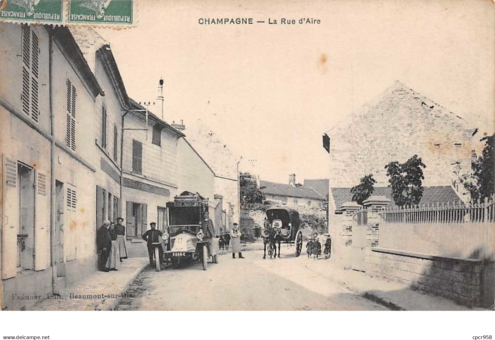 95. N°54296.CHAMPAGNE. La Rue D'aire.voiture Livraison.bon Marché - Champagne Sur Oise