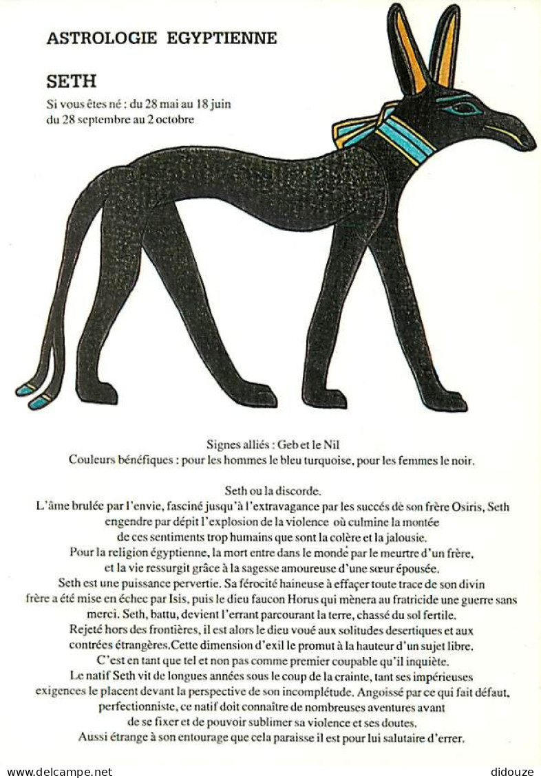 Astrologie - Astrologie Egyptienne - Seth - Illustration S Lazourenko - CPM - Carte Neuve - Voir Scans Recto-Verso - Astrología