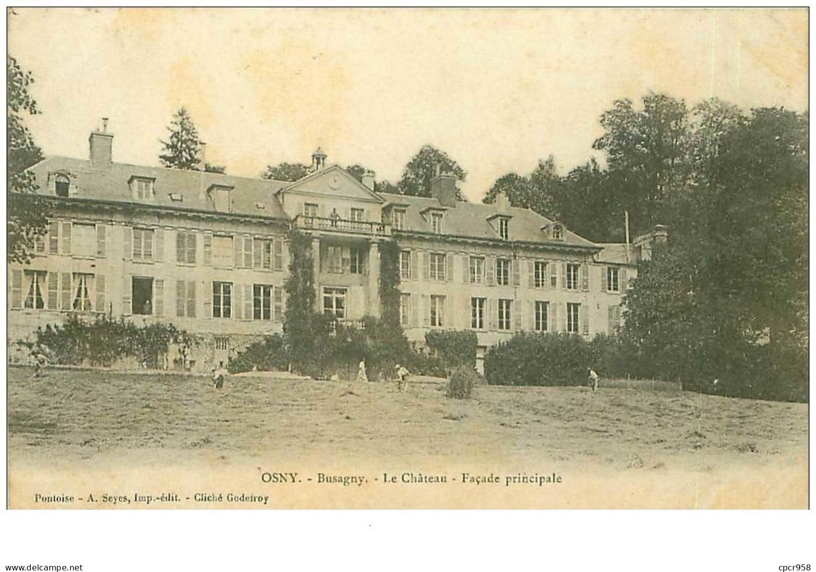 95.OSNY.n°10017.BUSAGNY.E CHATEAU.FACADE PRINCIPALE.TACHES - Osny