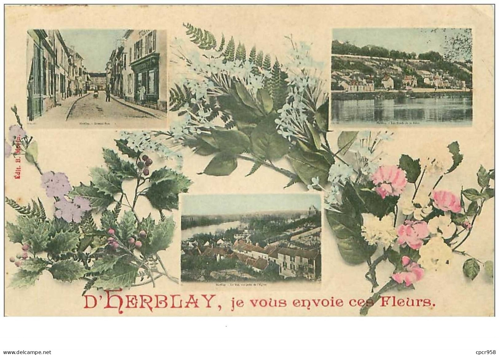 95.HERBLAY.n°17783.JE VOUS ENVOIE CES FLEURS - Herblay