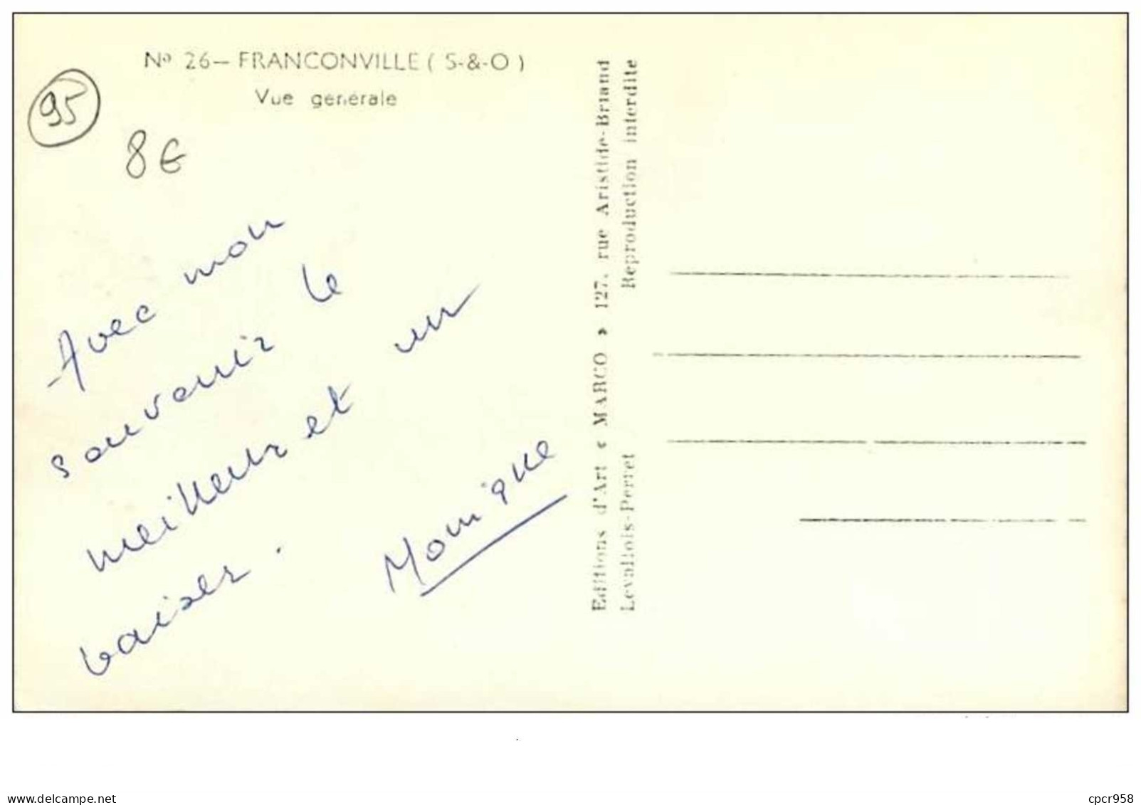 95.FRANCONVILLE.n°4000.VUE GENERALE.CPSM - Franconville