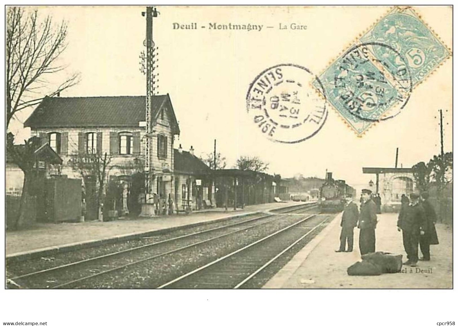 95.DEUIL-MONTMAGNY.n°34.LA GARE.TRAIN - Deuil La Barre