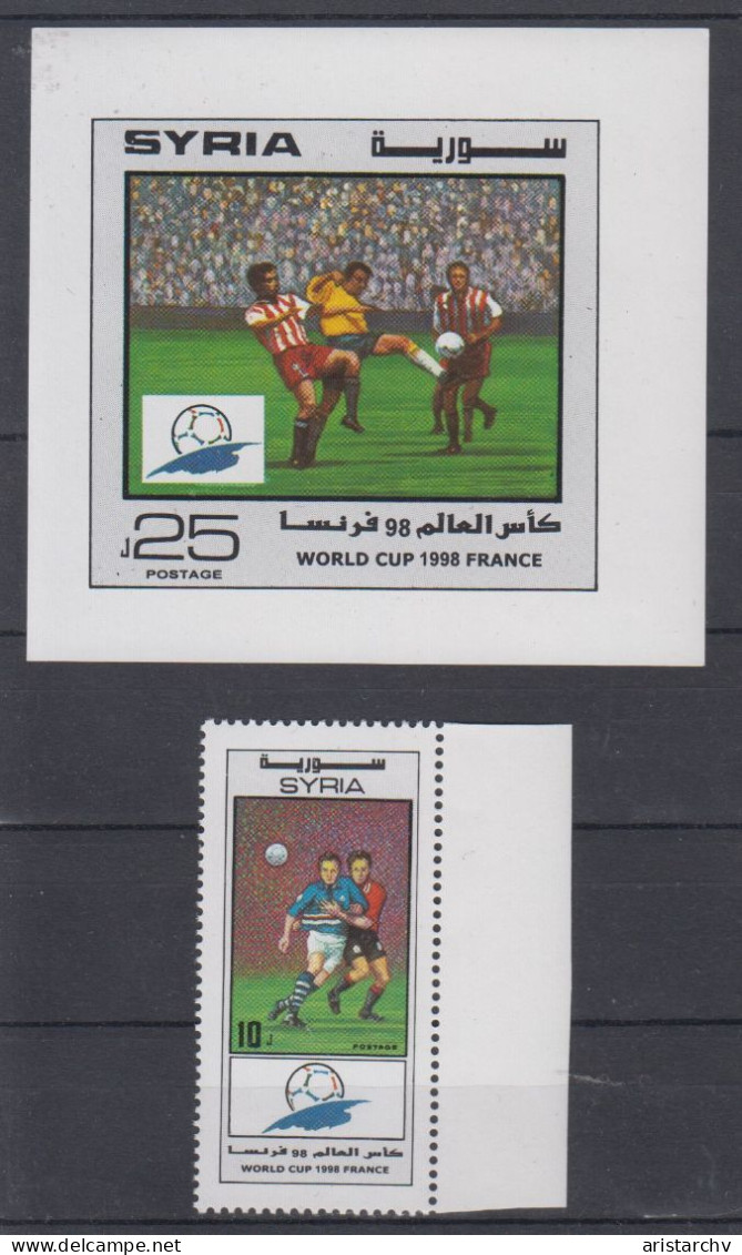 SYRIA 1998 FOOTBALL WORLD CUP S/SHEET AND STAMP - 1998 – Frankrijk