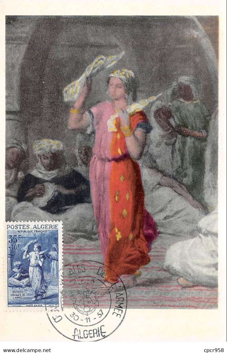 ALGERIE.Carte Maximum.AM14003.1957.Cachet Algérie.Musée National Des Beaux Arts.Théodore Chassériau.Danseuse Arabes - Algeria (1962-...)