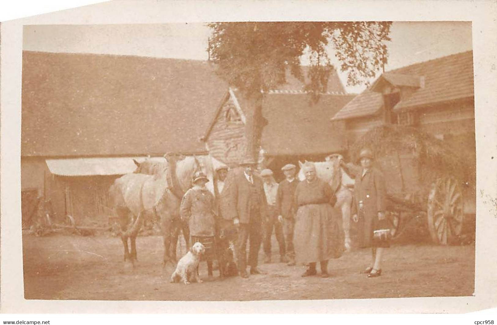 Agriculture - N°83233 - Groupe De Personnes Dans Une Cour De Ferme - Carte Photo à Localiser - Fermes