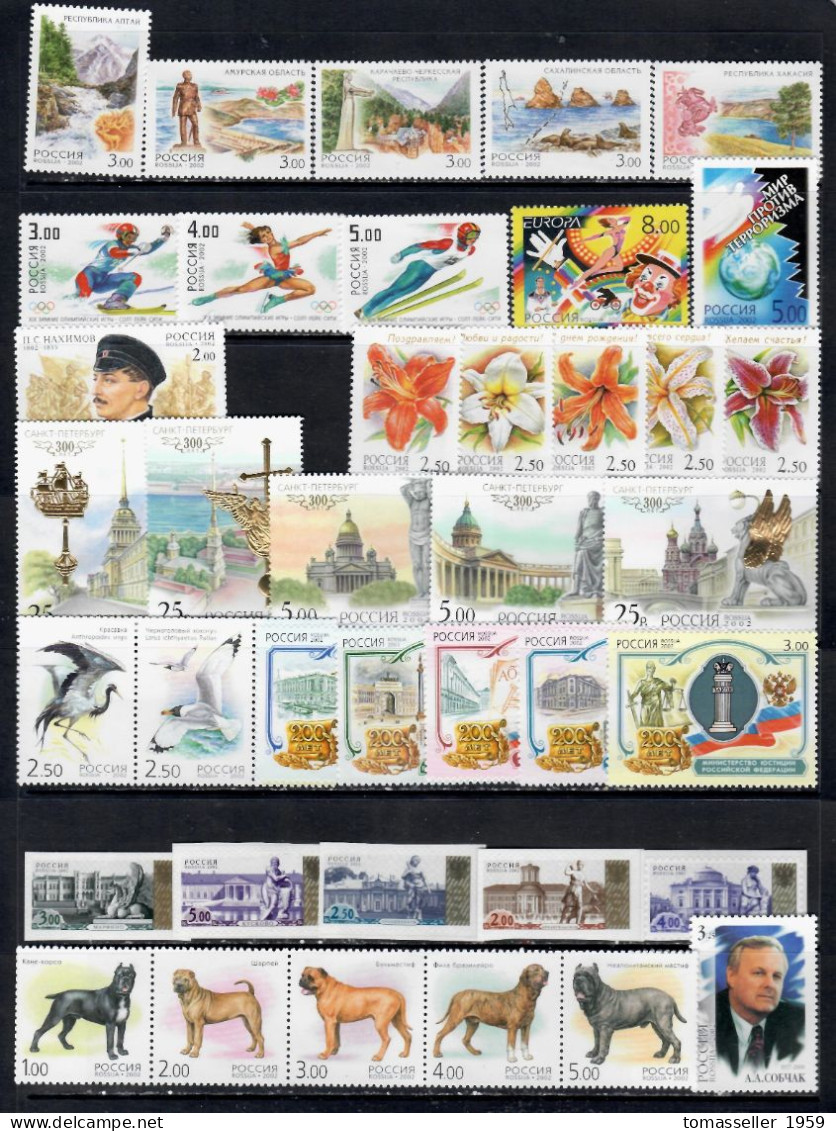 Russia-2002 Full Year Set.29 Issues.MNH** - Unused Stamps