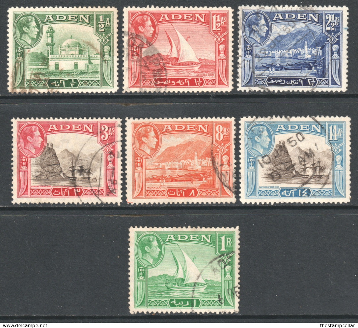 Aden 1939 George VI Selection To 1r Used - Aden (1854-1963)