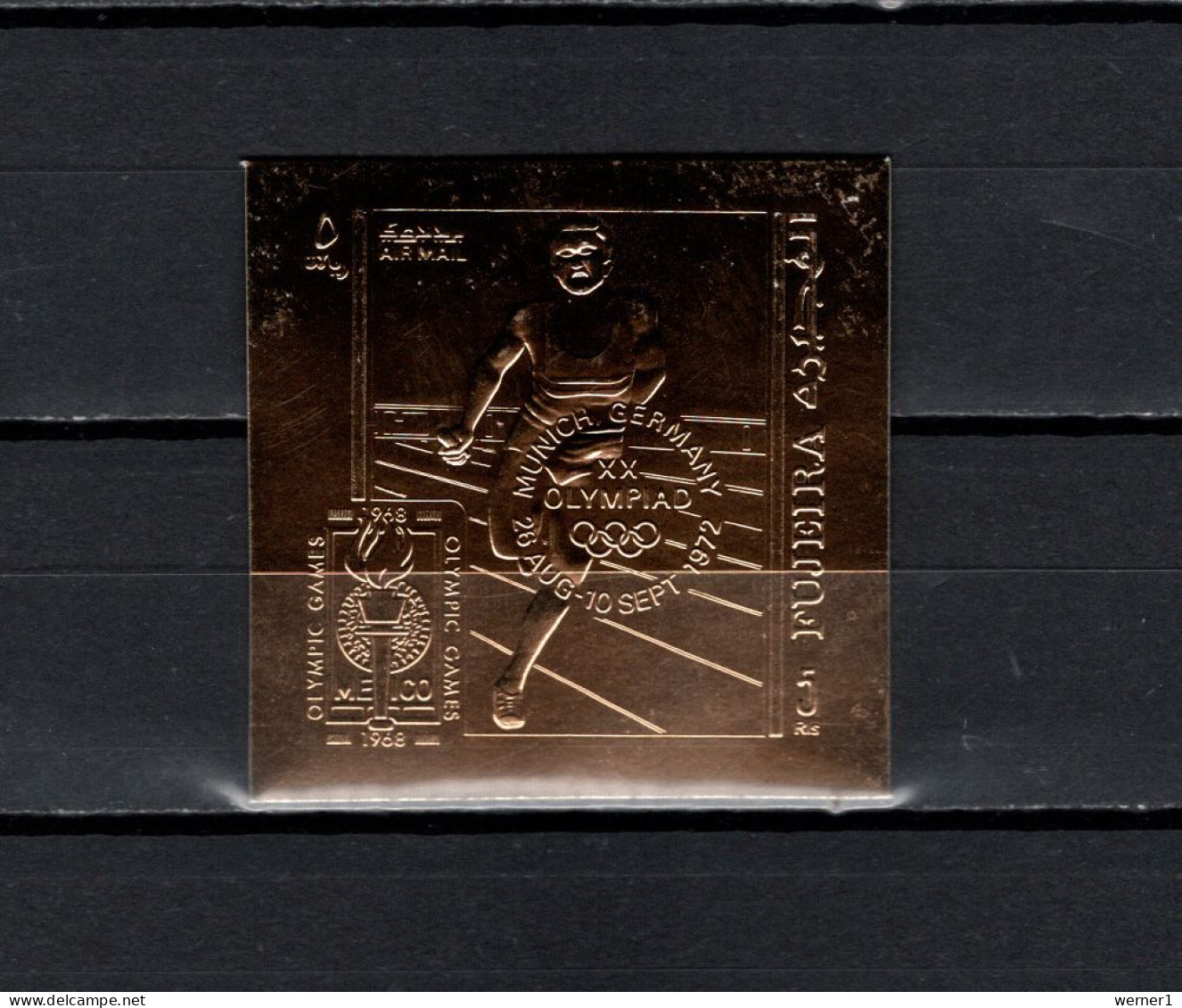 Fujeira 1969 Olympic Games Munich Gold Stamp Imperf. MNH - Summer 1972: Munich
