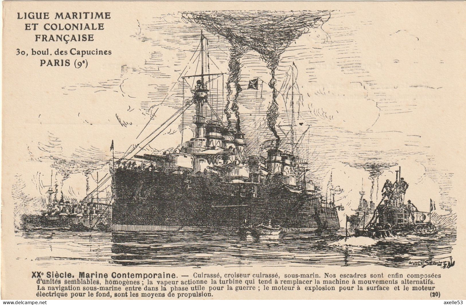 Ligue Maritime Et Coloniale Française 20 ( 10145) XX E Siècle. Marine Contemporaine - Verzamelingen & Kavels