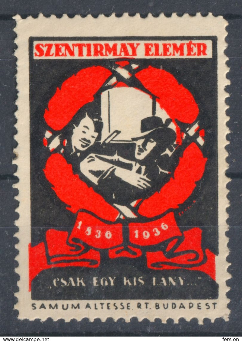 Szentirmay Elemér MUSIC Composer 1936 Hungary CINDERELLA VIGNETTE LABEL Samum Altesse Cigarette Tobacco Paper CO - Otros & Sin Clasificación