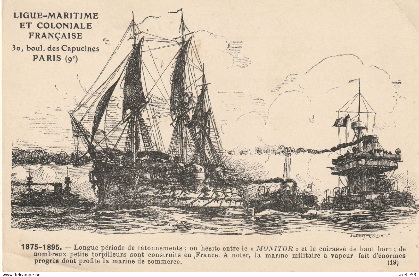 Ligue Maritime Et Coloniale Française 19 ( 10146) 1875-1895 - Colecciones Y Lotes