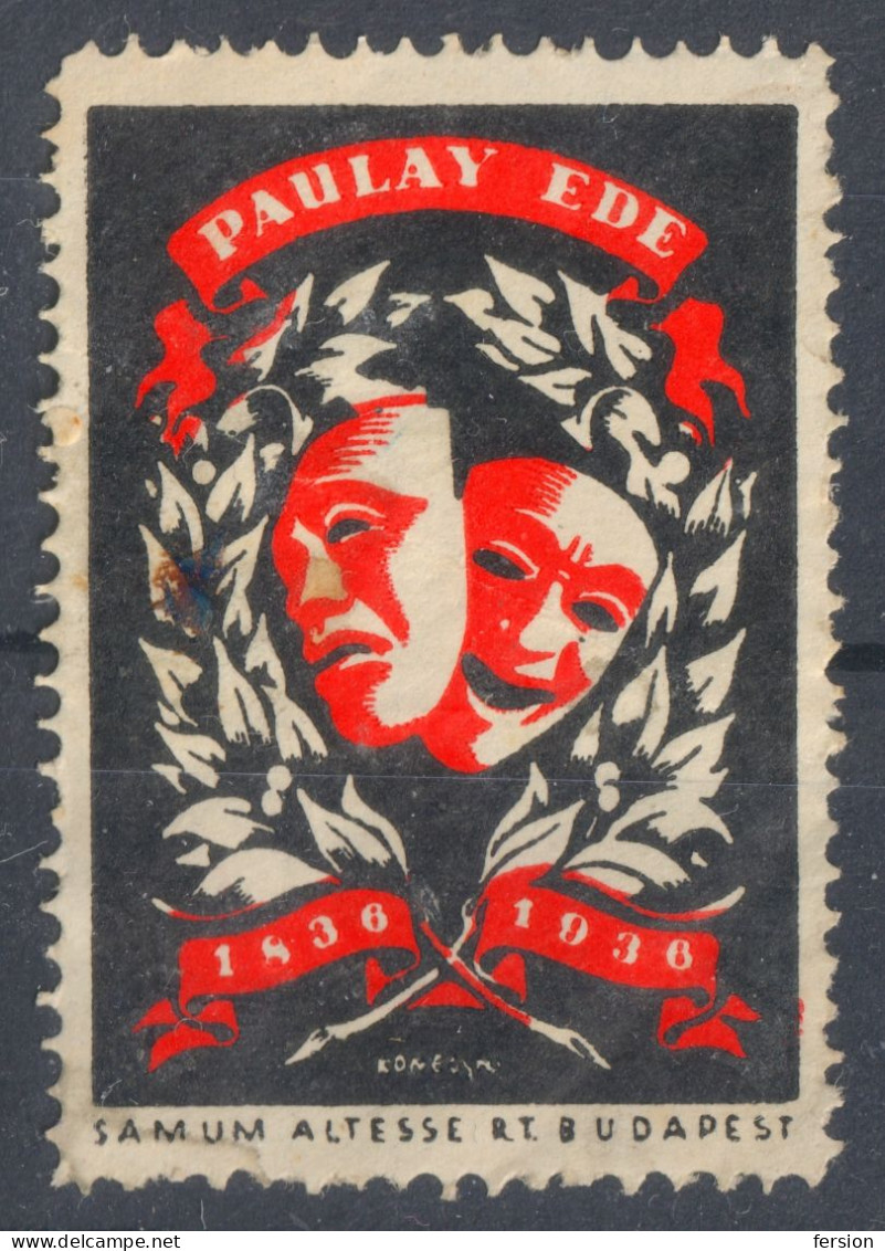 Paulay Ede Theatre ACTOR DIRECTOR 1936 Hungary CINDERELLA VIGNETTE LABEL Samum Altesse Cigarette Tobacco Paper CO - Theater