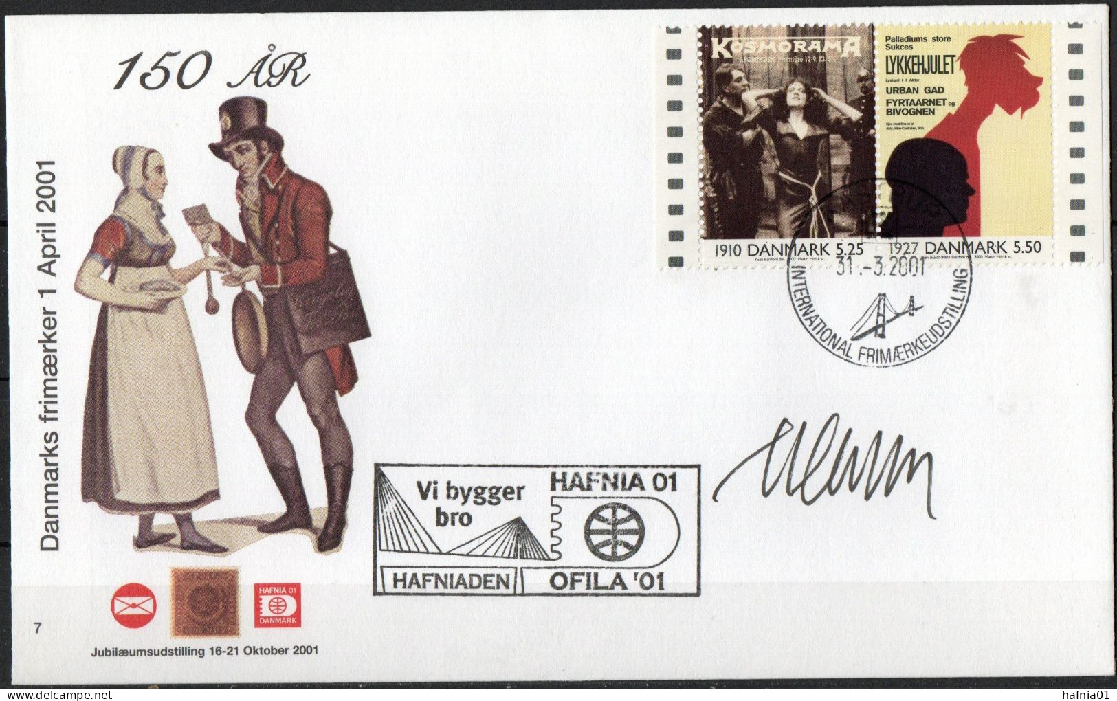 Martin Mörck. Denmark 2001. Danish Revue. Michel 1236, 1250, Pair. Cover With Special Cancel And  Cachet.  Signed. - Cartas & Documentos