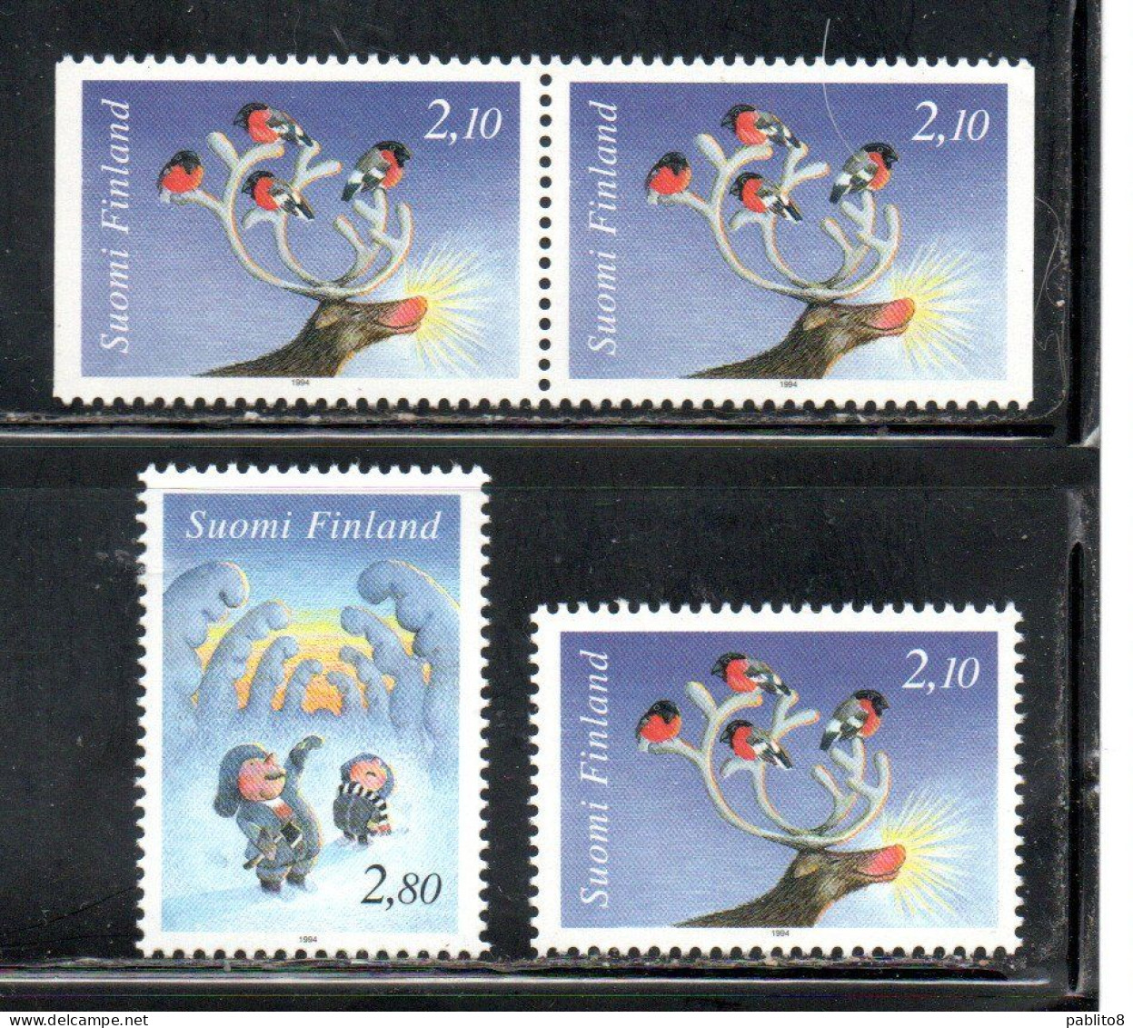 SUOMI FINLAND FINLANDIA FINLANDE 1994 CHRISTMAS NATALE NOEL WEIHNACHTEN NAVIDAD COMPLETE SET SERIE COMPLETA MNH - Unused Stamps