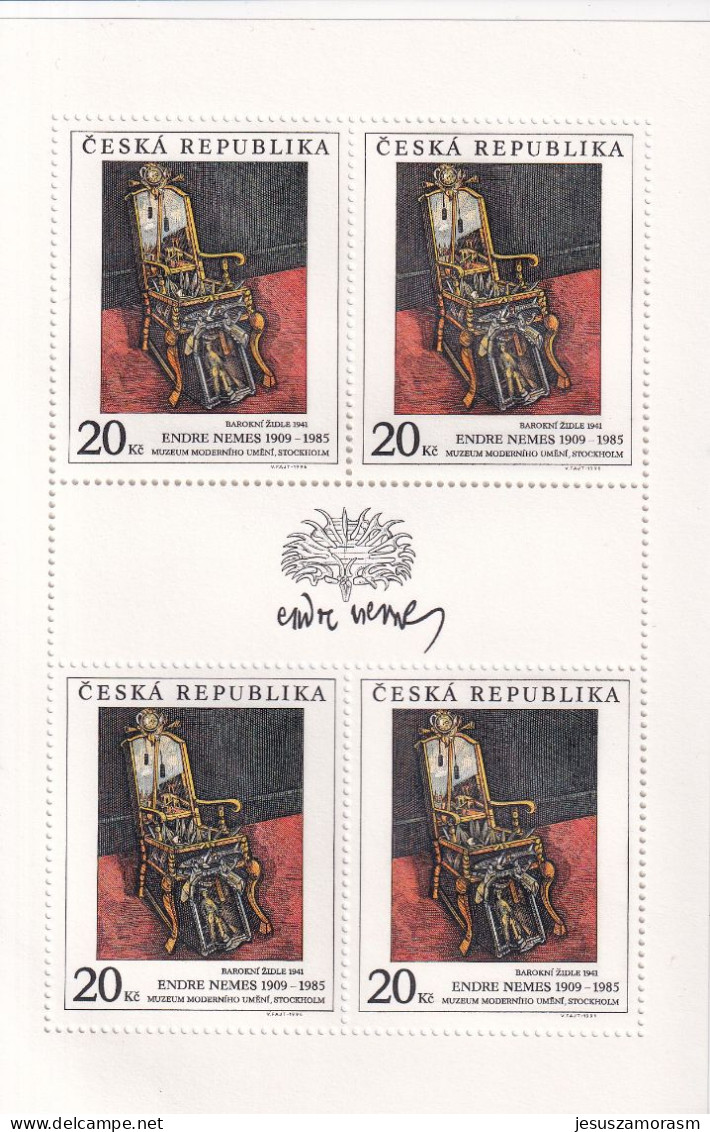 Republica Checa Nº 122 En Hoja De 4 Sellos - Unused Stamps