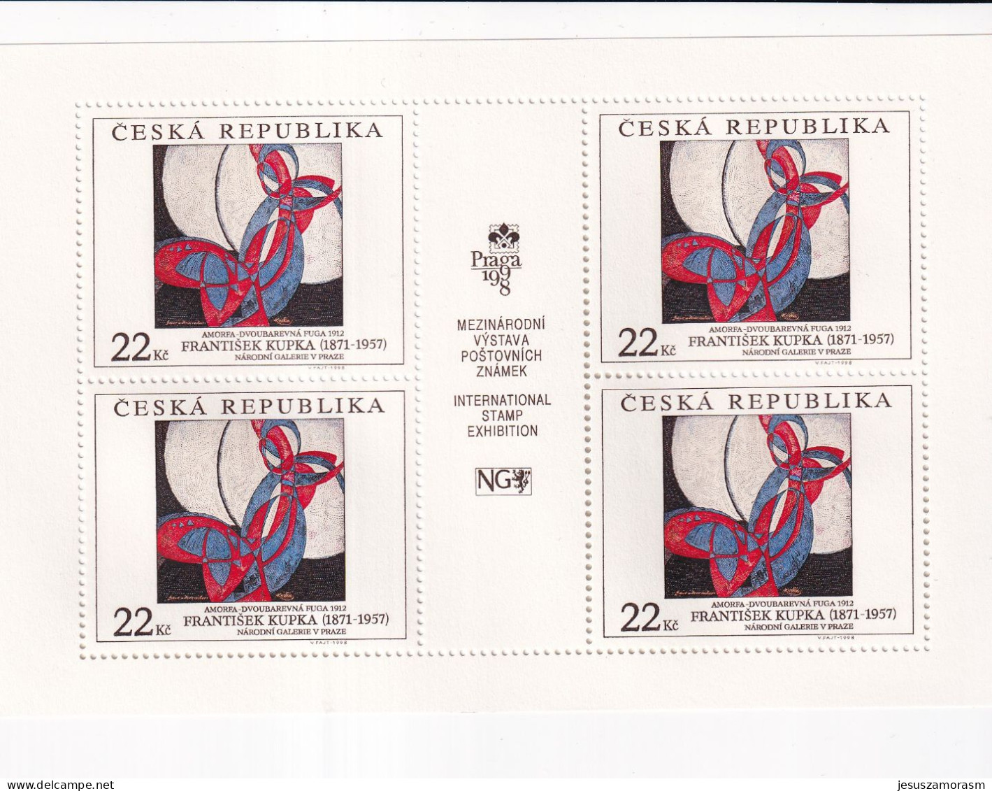 Republica Checa Nº 185 Al 186 En Hoja De 4 Series - Unused Stamps