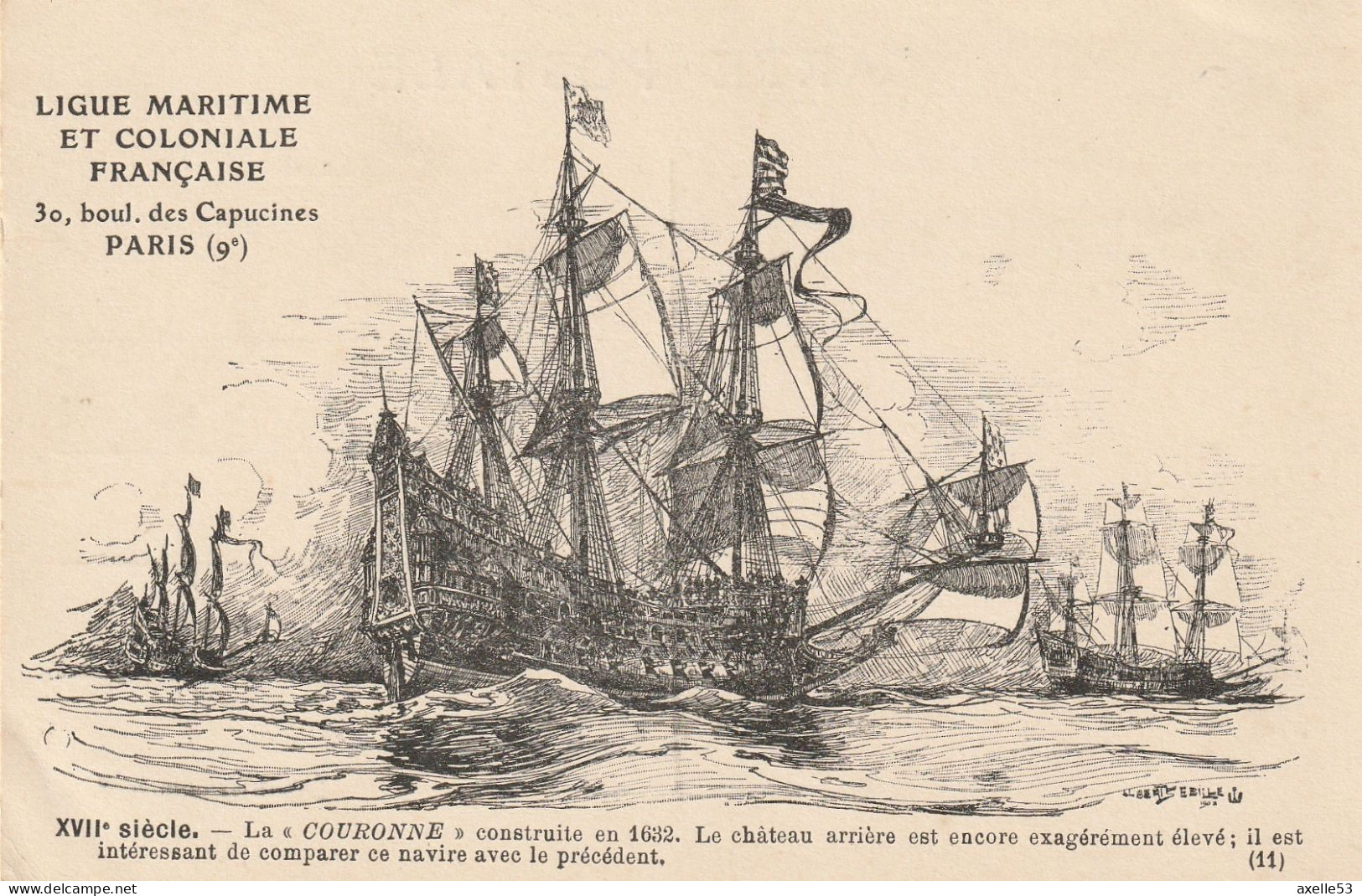 Ligue Maritime Et Coloniale Française 11 (10153)  XVIIe Siècle - Collections & Lots