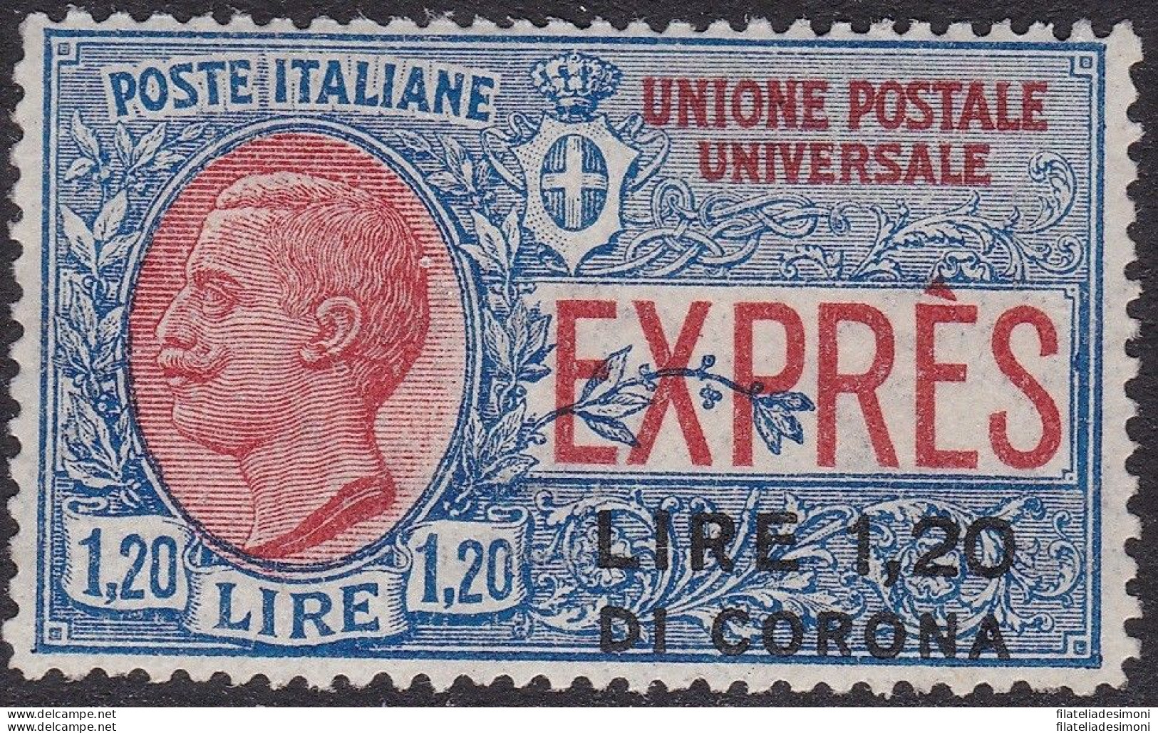 1922 Dalmazia, Soprastampato Lire 1,20 Di Corona,  Espresso N° 2 , MNH/** - Altri & Non Classificati