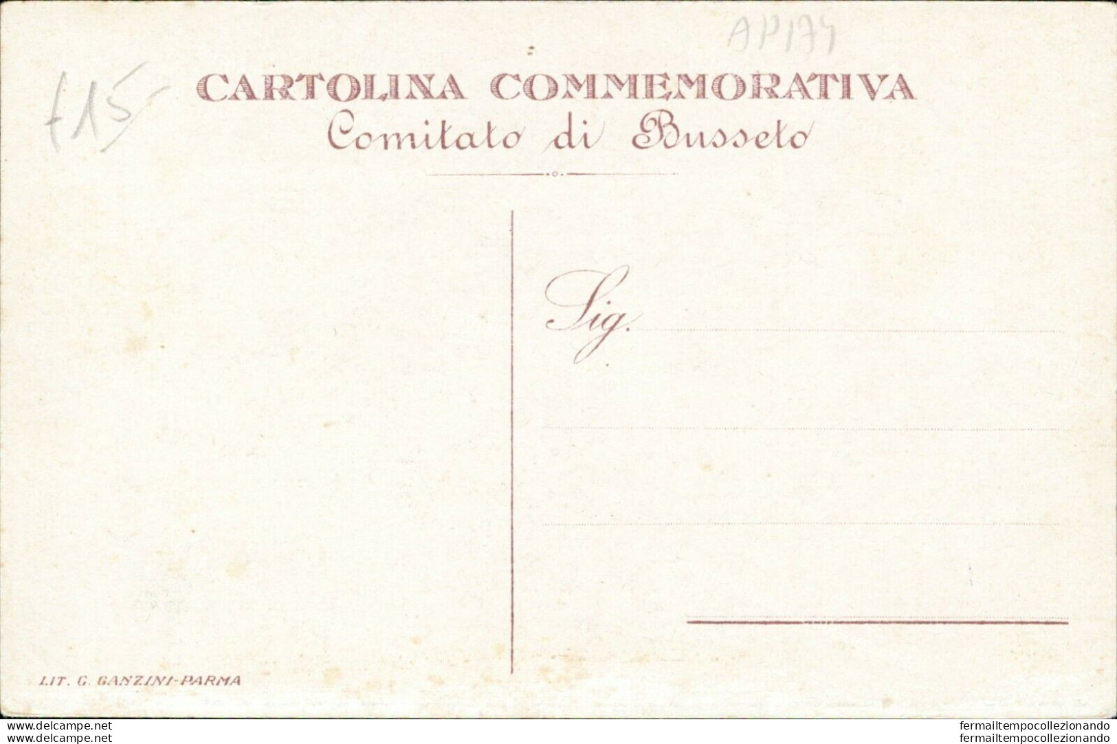 Ap174 Cartolina Commemorativa Comitato Di Busseto Giuseppe Verdi - Altri & Non Classificati