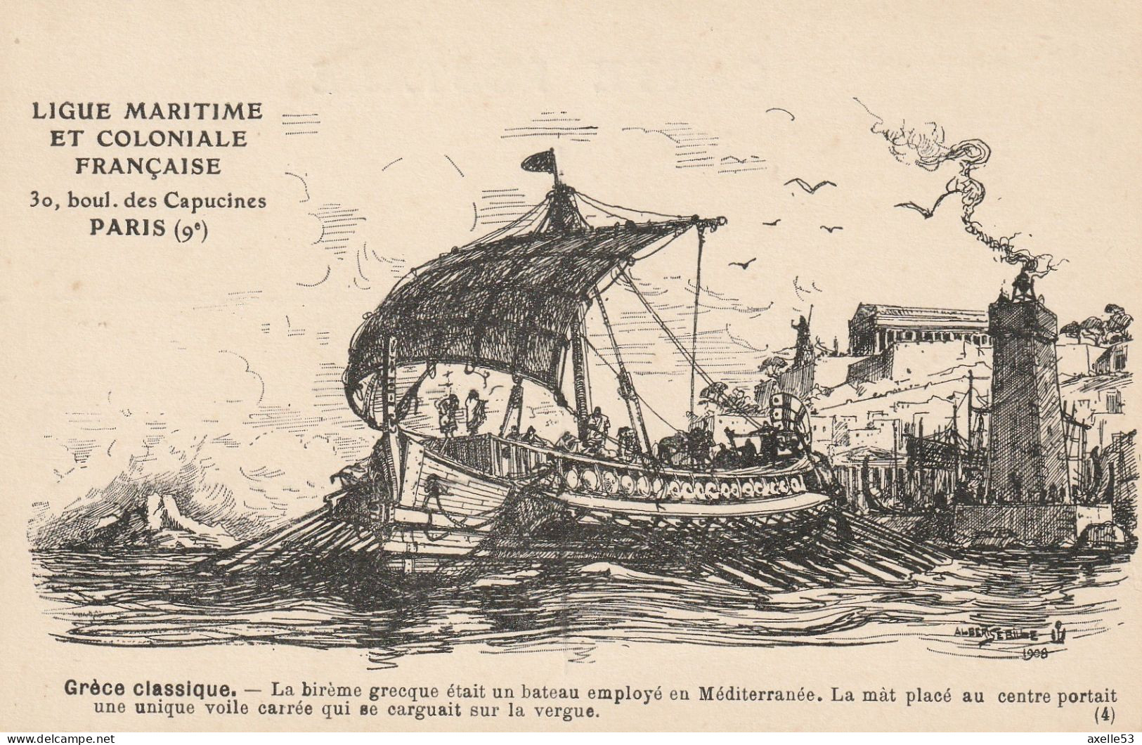Ligue Maritime Et Coloniale Française 04 (10159) Grèce Classique - Verzamelingen & Kavels