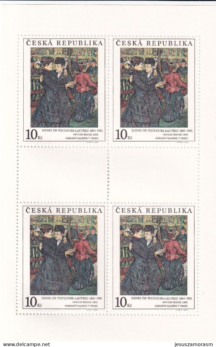 Republica Checa Nº 56 Al 58 En Hoja De 4 Series - Unused Stamps