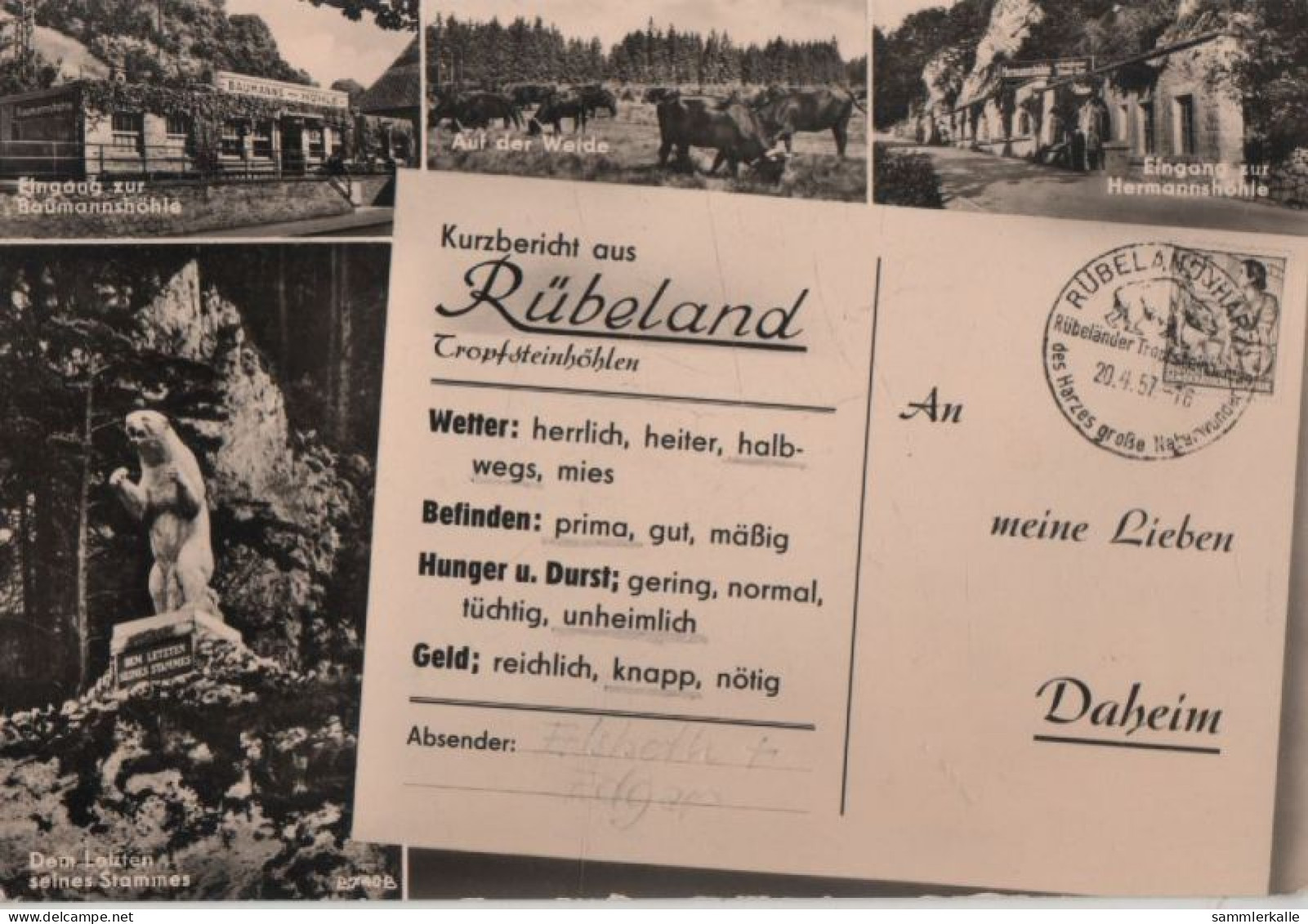 83677 - Oberharz-Rübeland - U.a. Eingang Zur Baumannshöhle - 1957 - Halberstadt