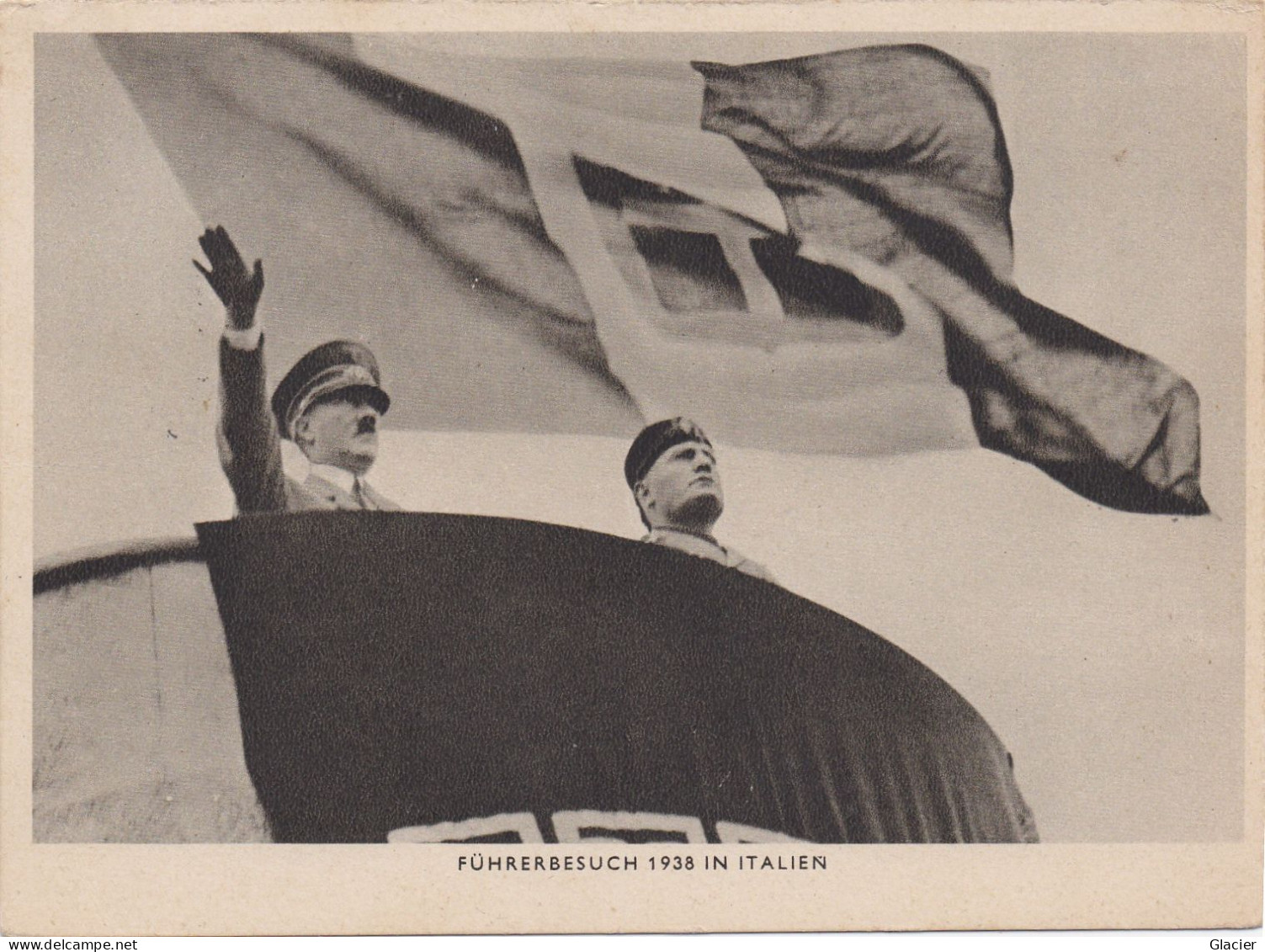 Propaganda NSDAP - Führerbesuch 1938 In Italien - Hitler Und Mussolini - Presse Photo, Berlin - Verlag Die Wehrmacht - Personen