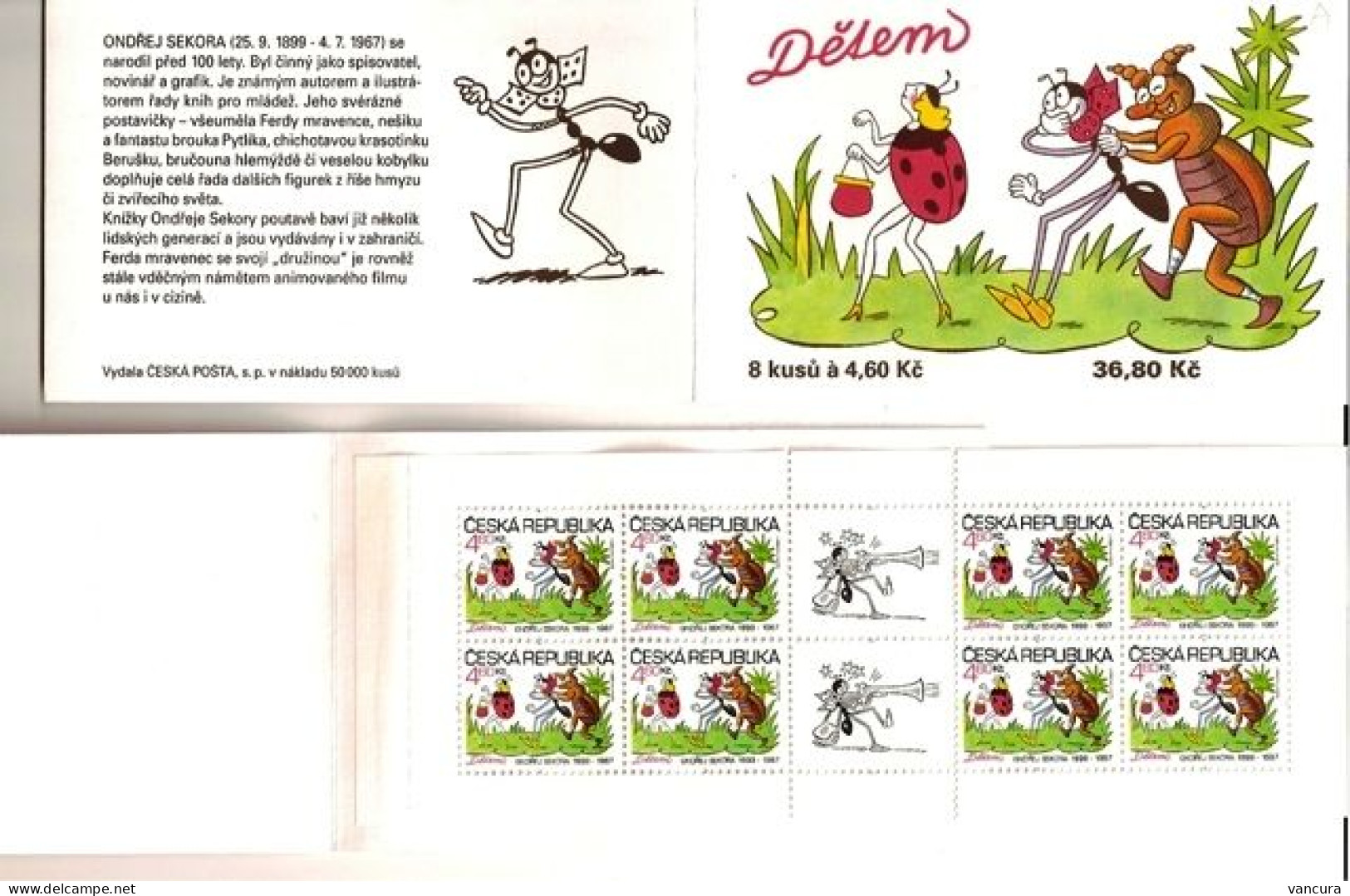 Booklet 219 Czech Republic For Children Cartoon Ferda The Ant 1999 Ladybird Ferdy The Ant - Cinéma