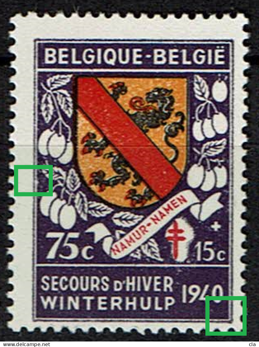 542  **  Point Cadre Gauche Et Angle Inf. Droit - 1931-1960