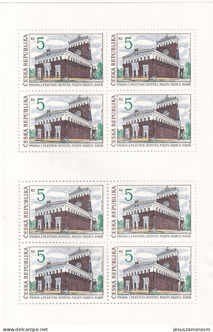 Republica Checa Nº 6 En Hoja De 8 Sellos - Unused Stamps