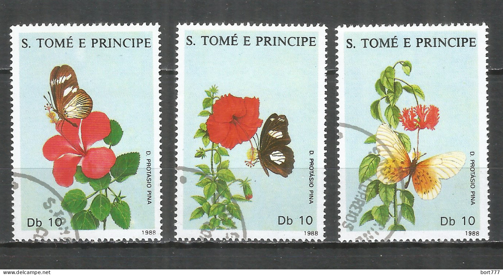 Sao Tome And Principe 1988 Year, Used Stamps Butterfly - Sao Tomé Y Príncipe