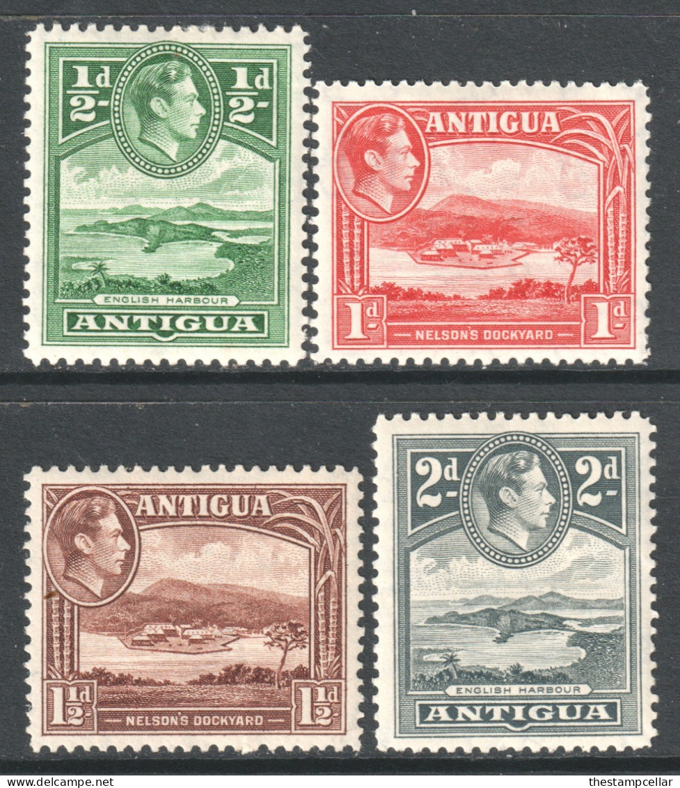 Antigua Scott 84/86 - SG98/101, 1938 George VI 1/2d - 2d Lot MH* - 1858-1960 Crown Colony